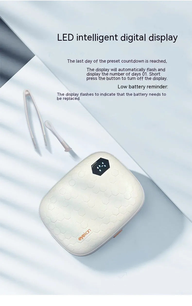 Automatic electric ultrasonic cleaning machine for invisible glasses in blue plastic casing