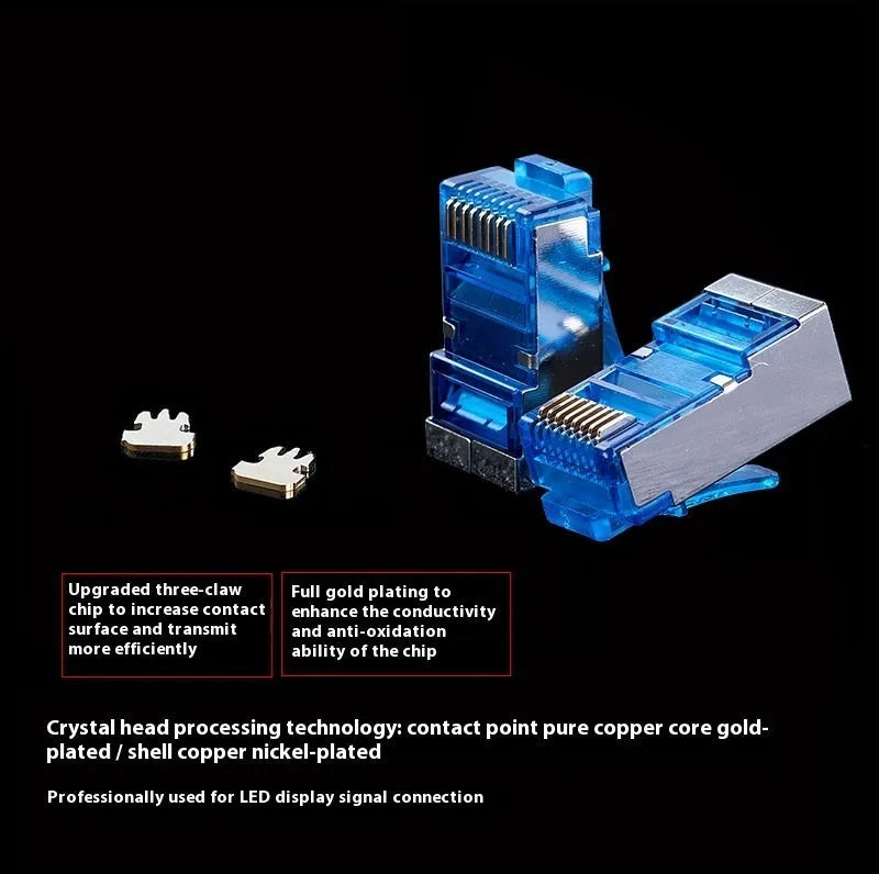 CAT6 RJ45 network docking converter cable extension connector with plug on a white background