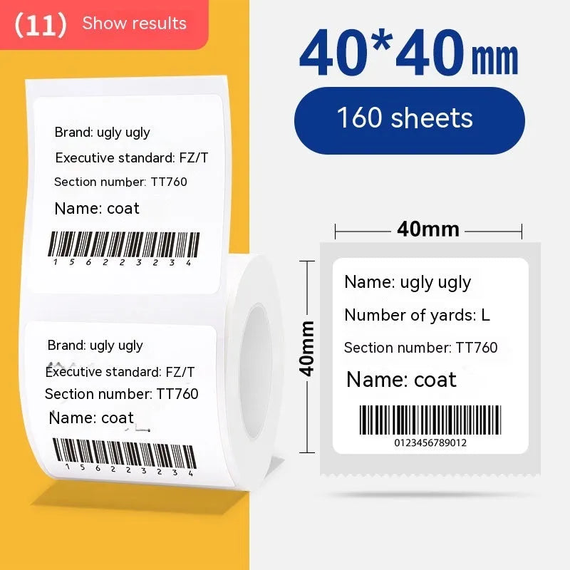 Roll of white 40x40mm four-proof thermosensitive adhesive label paper for thermal printing