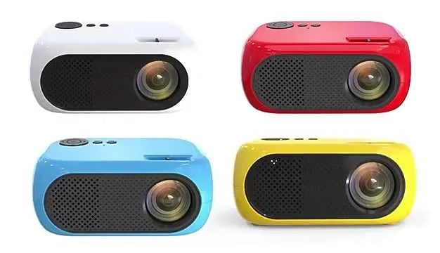 M24 micro mini portable projector in gold colour showing compact size and lightweight design