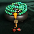 Natural turquoise bracelet with 108 round 8mm polished beads in national style design