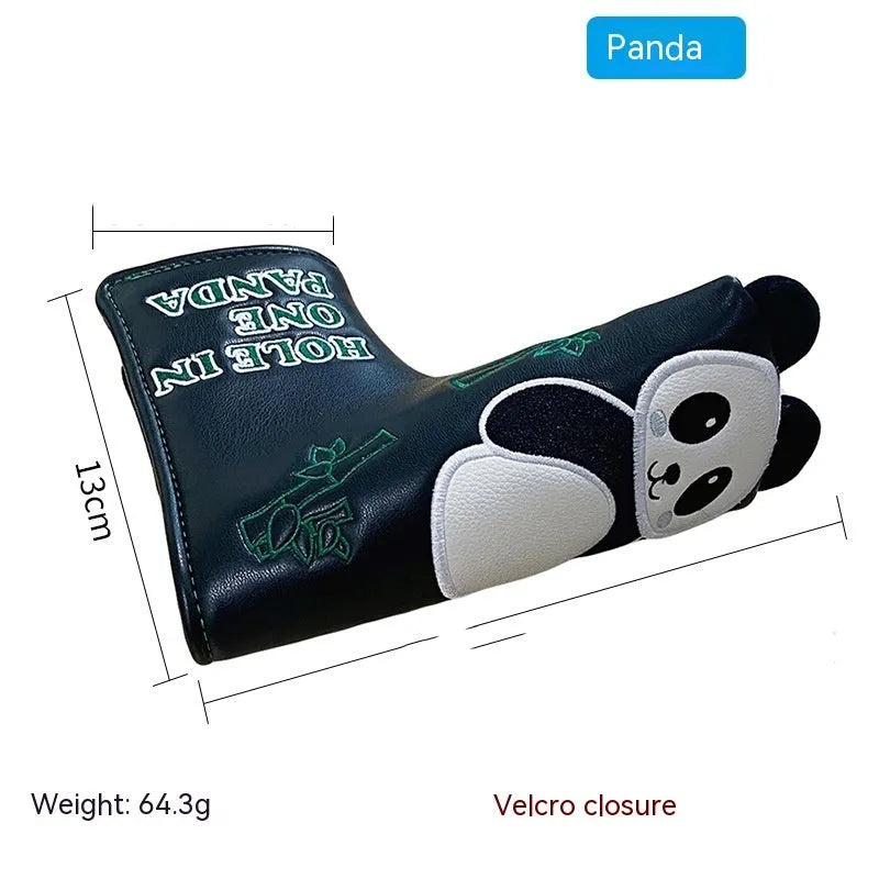 Golf putter sleeve with novelty design options for straight bar clubs