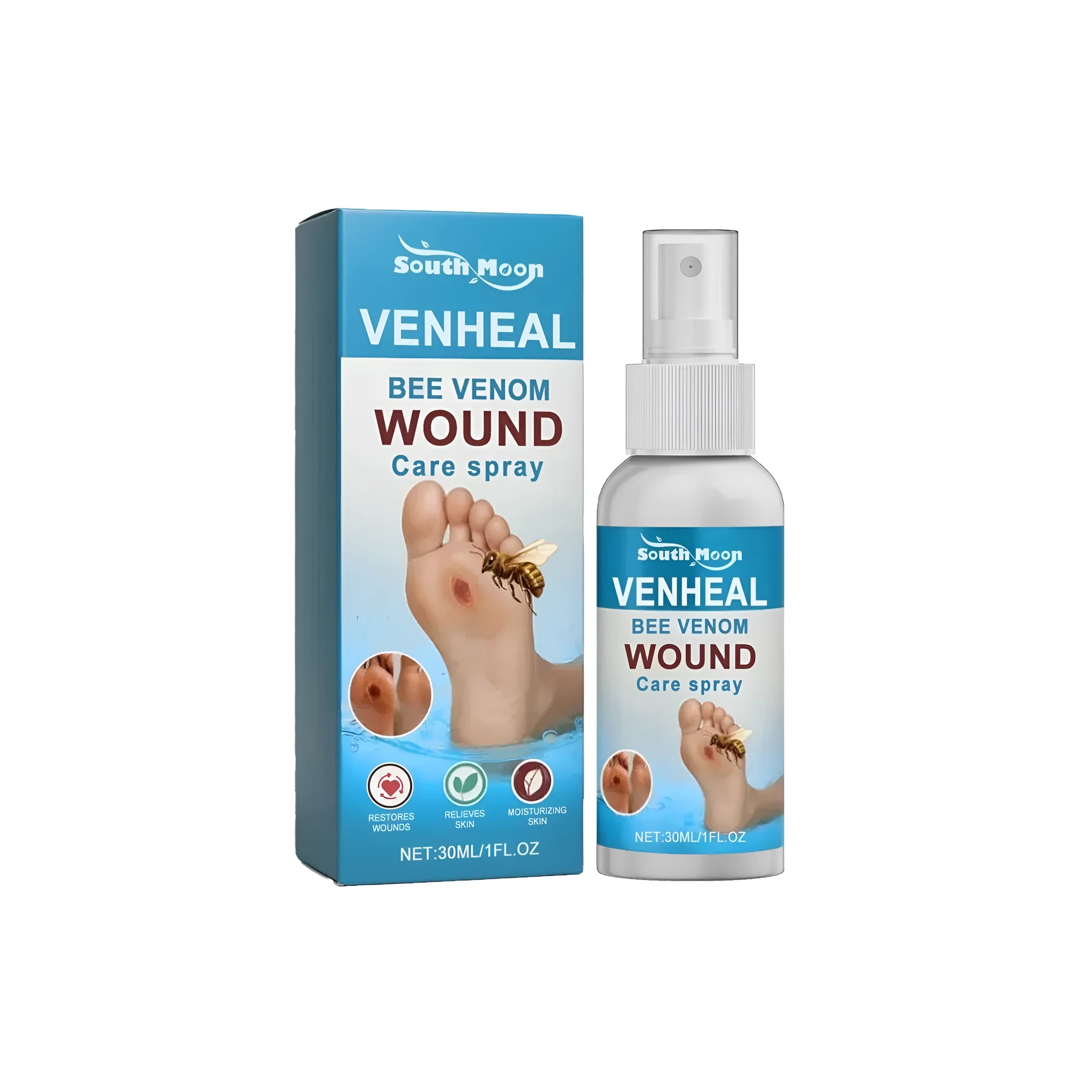 30ml Diabetes Wound Spray bottle with bee venom and silver chloride for diabetic foot care