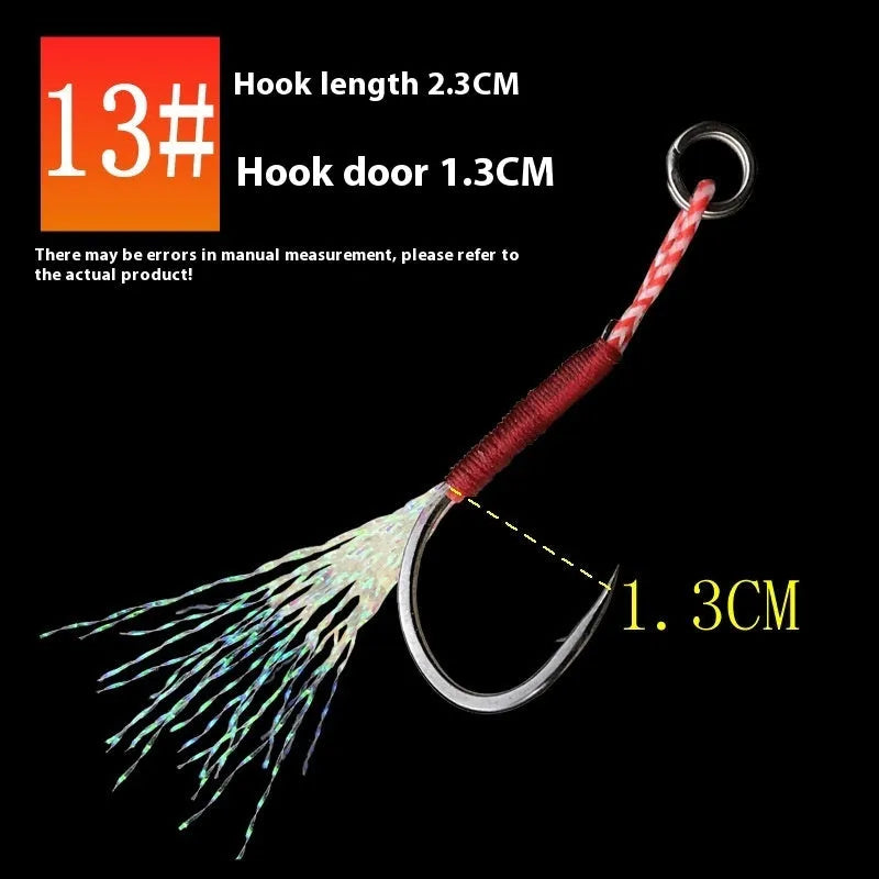 Single bright wire iron plate fishhook for sea fishing lure binding available in sizes No 9 to No 14