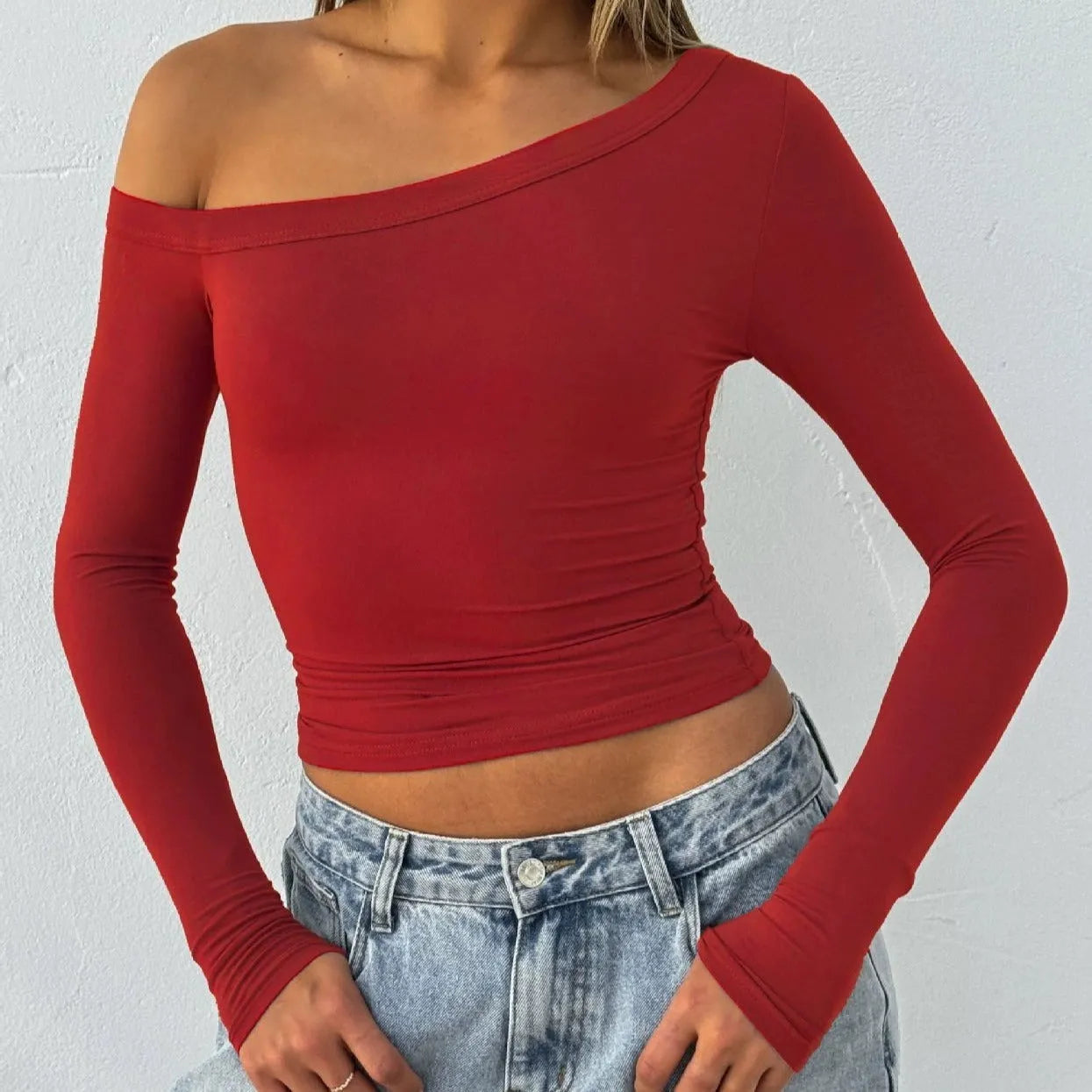 Women's slim fit long sleeve knitted cardigan in solid colour with shoulder strap detail