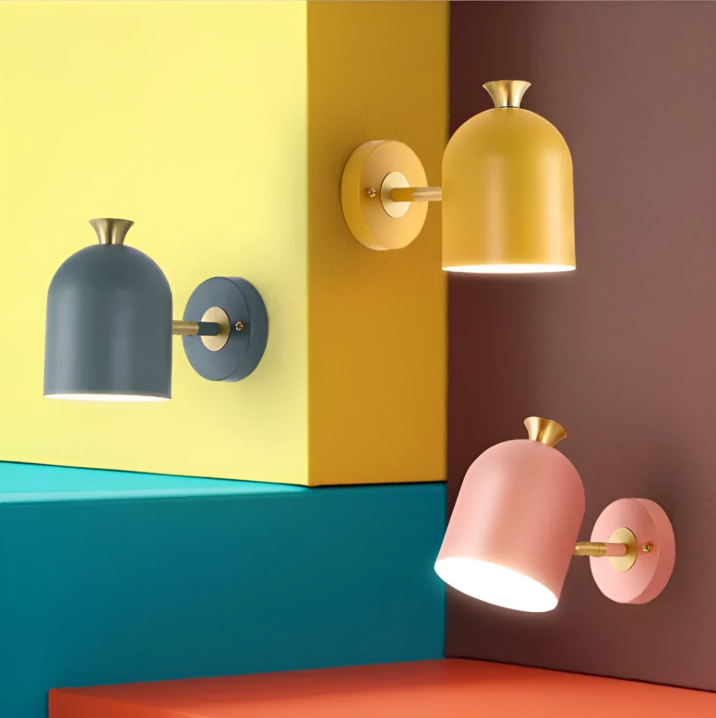 Aluminium bedside wall lamp with LED mirror front in 250mm size