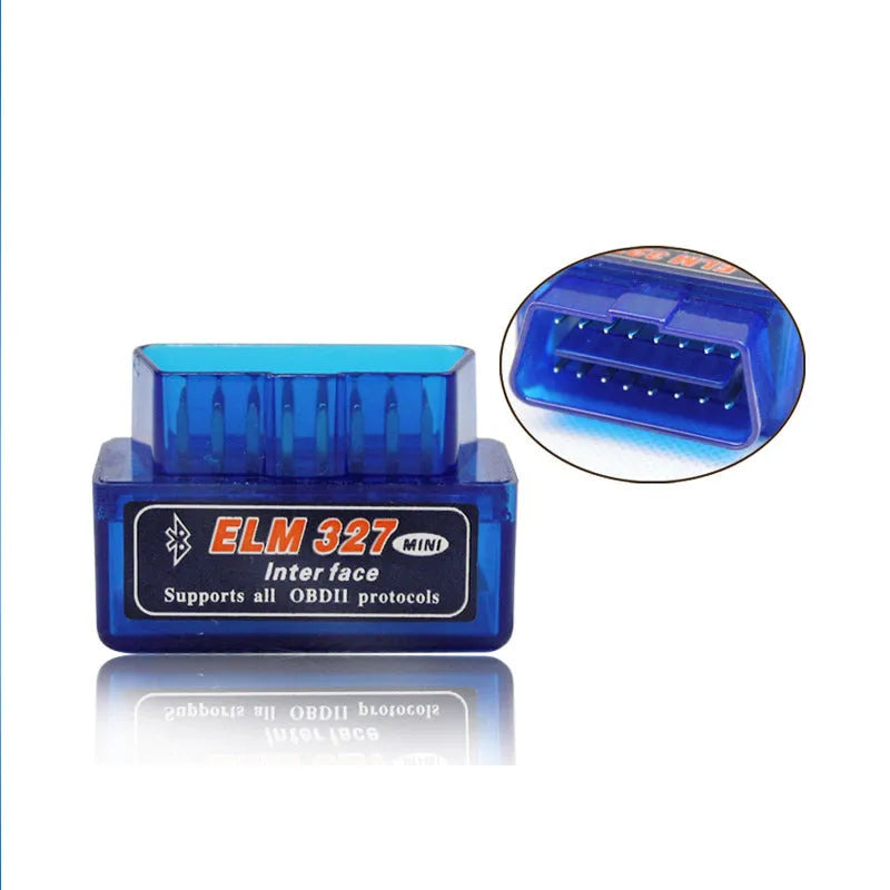 Bluetooth OBD2 auto fault detector with ELM327 chipset for vehicle diagnostics
