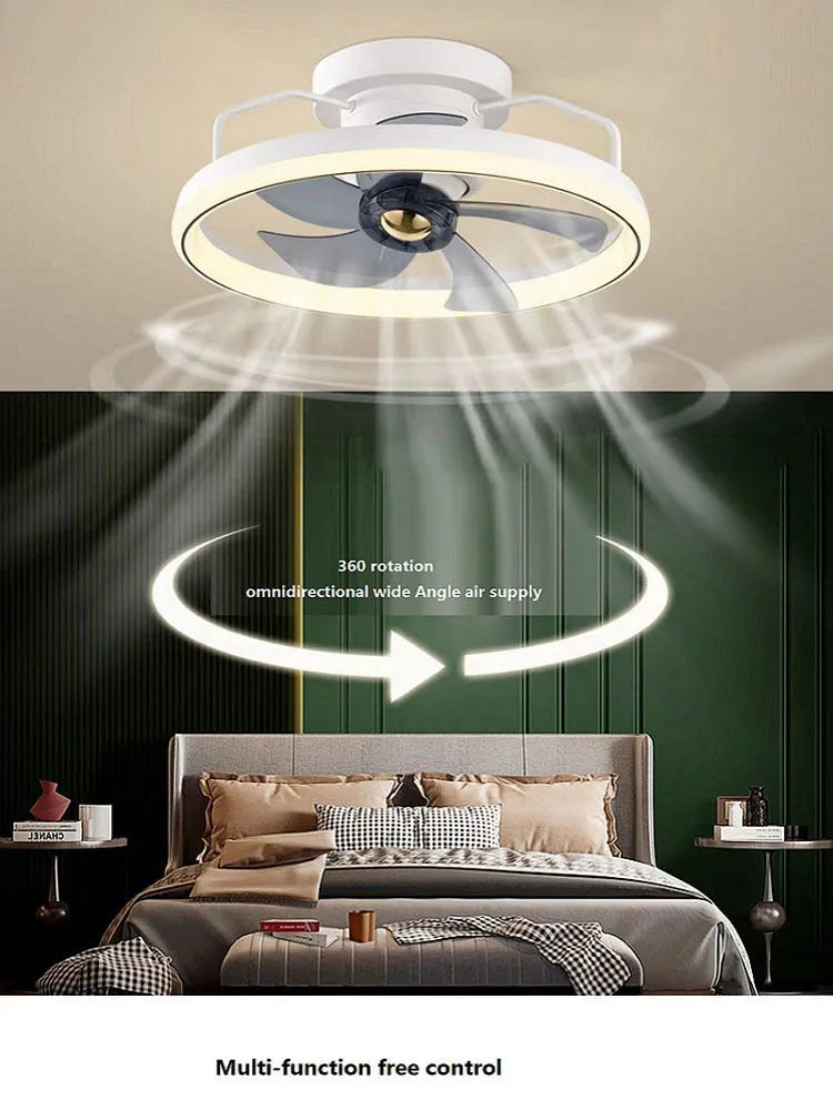 Modern simple ceiling fan lamp with light 500mm diameter PC blades acrylic lampshade