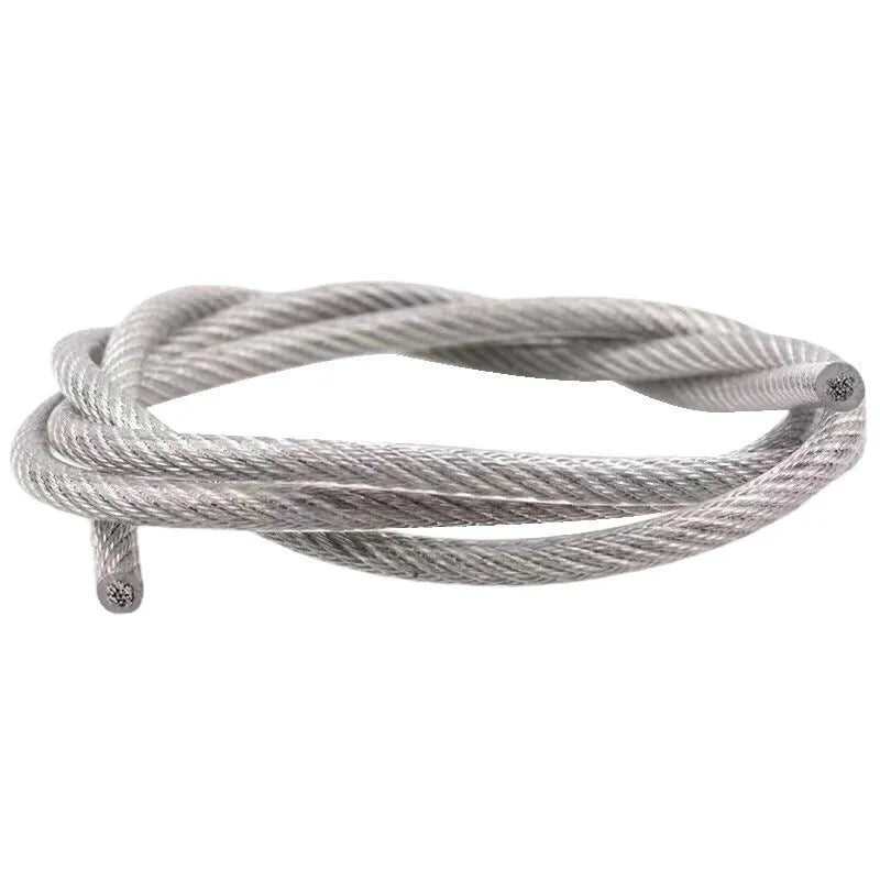 304 stainless steel invisible anti-theft security cable showing double twist construction and coated finish