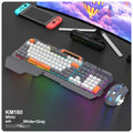 Blue and grey wired gaming keyboard with backlit keys and optional matching mouse