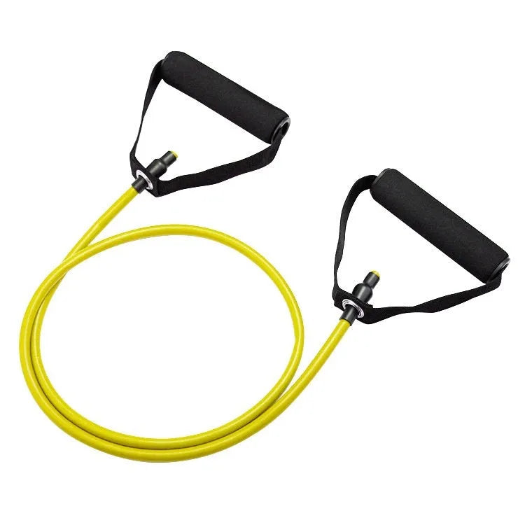 Adjustable chest expander exercise equipment with tension rope in five colour-coded resistance levels