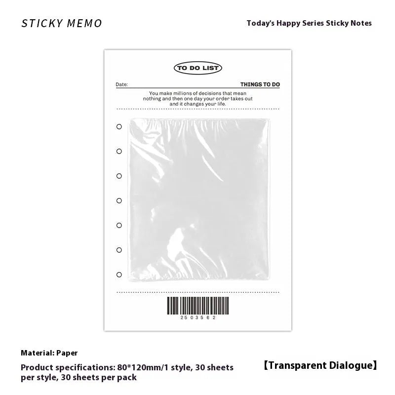 Today's Happy Series message pad showing four colour options with 30 paper pages