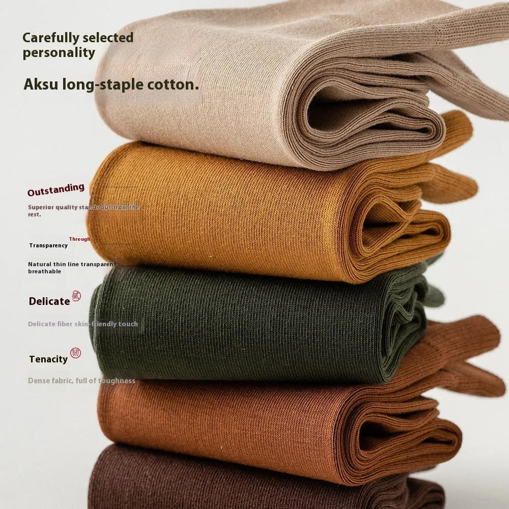 Men's mid-calf business socks in pure combed cotton available in multiple solid colours