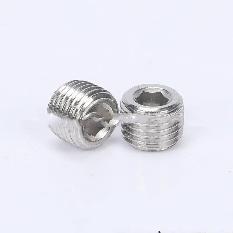 304 stainless steel hexagonal pipe plug with 3/8 inch thread for bulkhead fittings