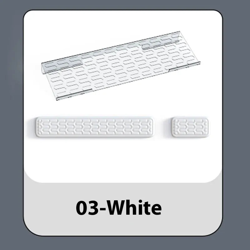 Double sided keyboard and mouse pad with thickened memory foam wrist rest in black resin with non-slip base