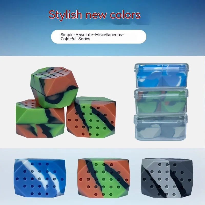 Two camouflage pattern silicone facial exercise balls in transparent packaging
