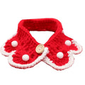 Hand-knitted milk cotton pet collar with a cartoon animal pattern, shown in a customisable colour.
