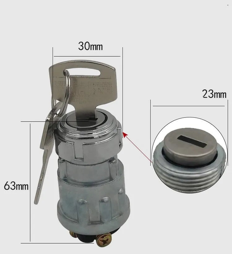Copper vehicle ignition switch for trucks and forklifts with key