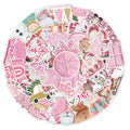 50-piece set of cute Christmas themed waterproof stickers in various sizes from 4cm to 8cm