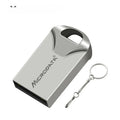 Silver metal car-shaped USB flash drive pendant on a necklace chain.
