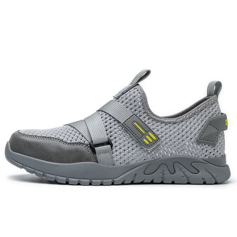 Grey work insulation safety shoes with anti-smash anti-puncture protection and rubber soles
