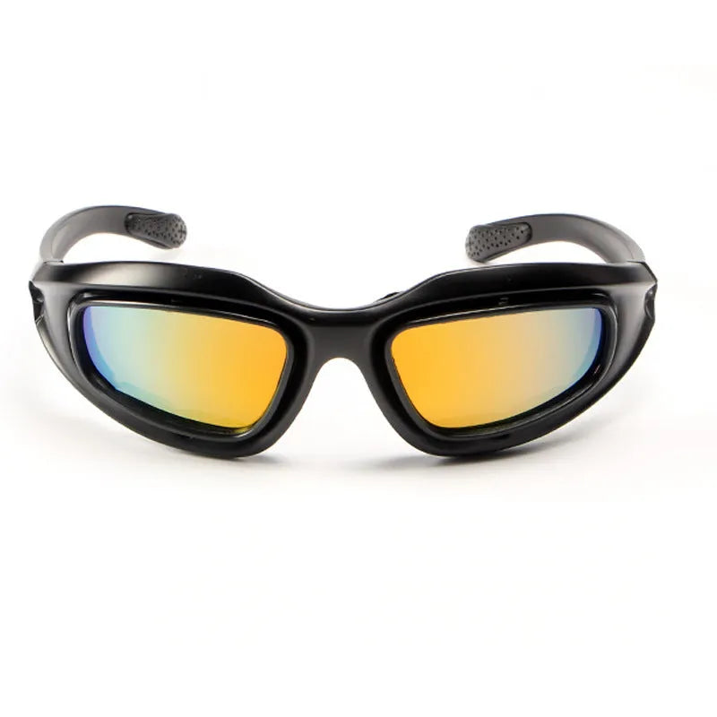 Polarised tactical sunglasses with PC frame for outdoor cycling use in sports style full rim design