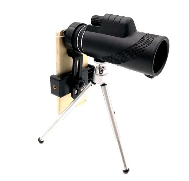 Black HD 40x60 monocular telescope with fully coated lenses and compact design