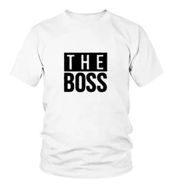 Man's loose fit round neck t-shirt with a graphic print, short sleeves, on a white background.