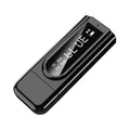 Black USB car FM Bluetooth receiver with USB and AUX input ports for wireless music streaming