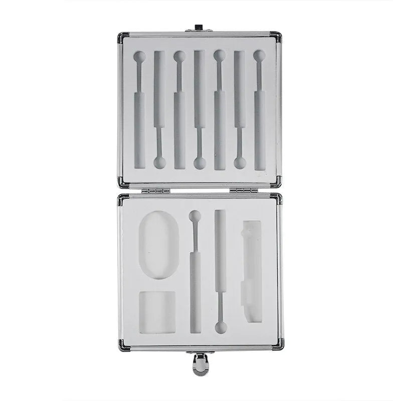 Silver aluminium storage box for soldering iron tools measuring 154x147x36mm