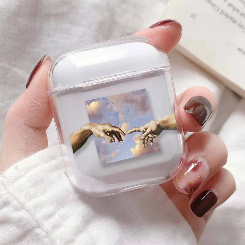 Transparent plastic protective case cover for Apple AirPods wireless earphones