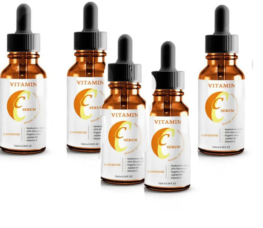 Bottle of vitamin C and hyaluronic acid facial serum, 10 ml net content.