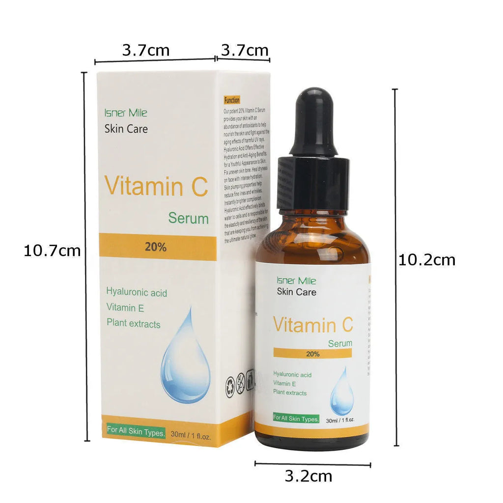 30ml bottle of Vitamin C essence serum for brightening uneven and dull skin