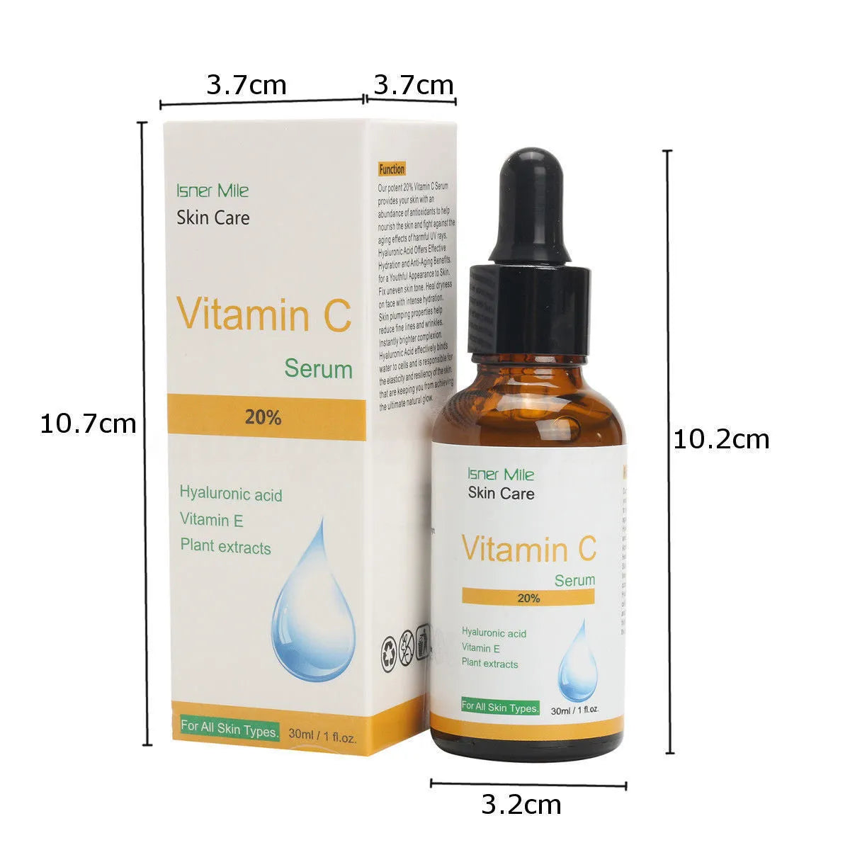 30ml bottle of Vitamin C essence serum for brightening uneven and dull skin