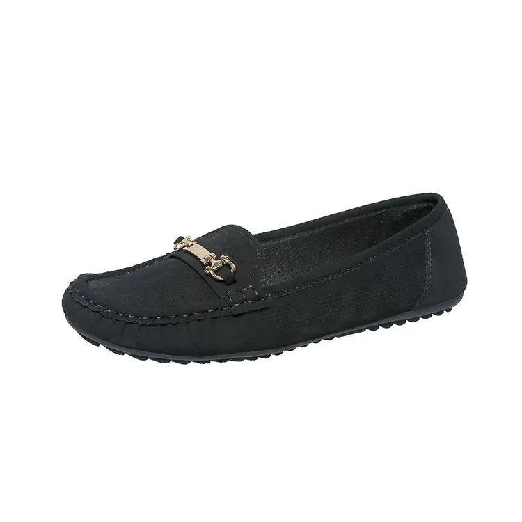 Women's flat casual shoes in artificial PU available in black, white and khaki colours