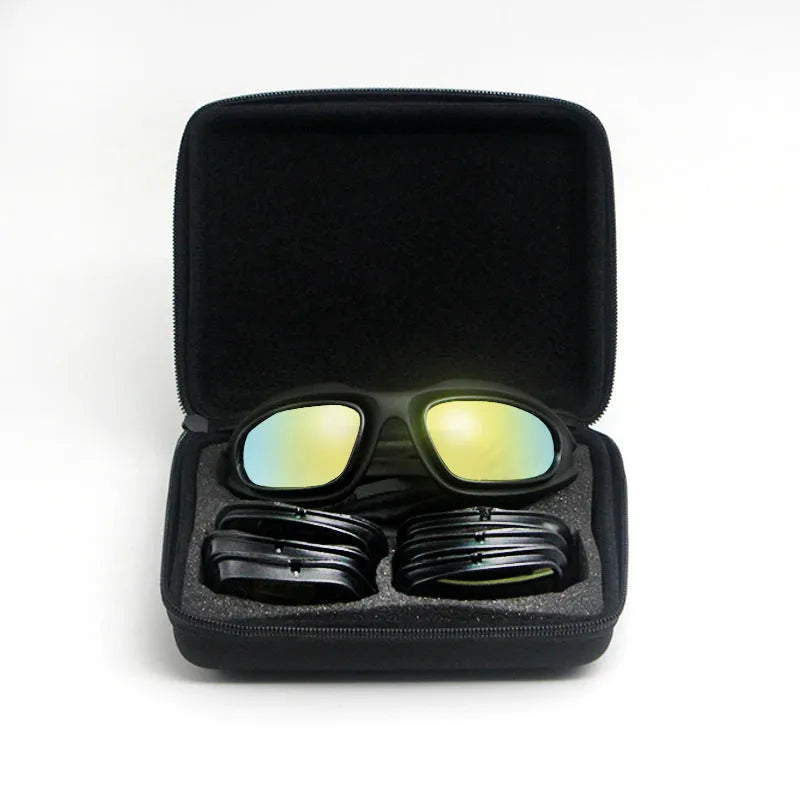 Polarised tactical sunglasses with PC frame for outdoor cycling use in sports style full rim design
