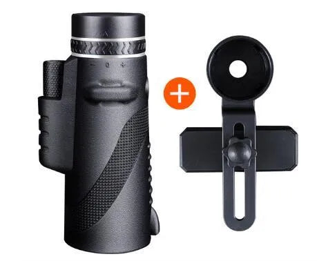 Black HD 40x60 monocular telescope with fully coated lenses and compact design
