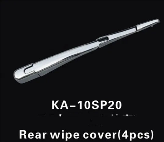 Set of four silvery ABS plastic rear window wiper cover trims for a 2010 Hyundai car.