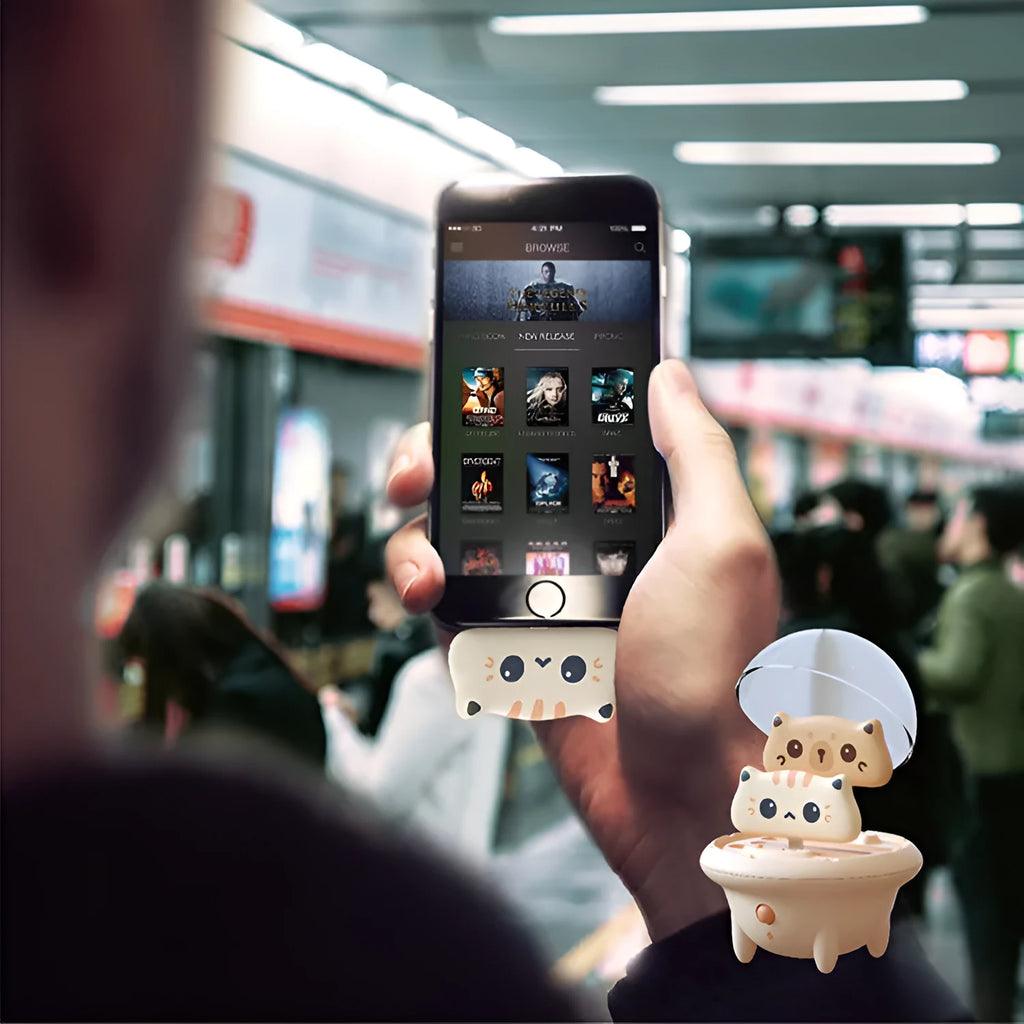 Cartoon bear or cat design portable power bank compatible with Apple devices and Type C charging