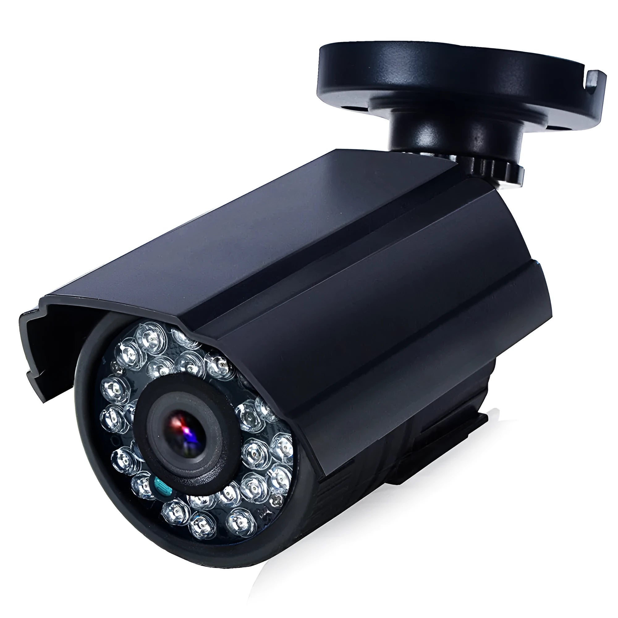 Black AHD HD waterproof surveillance camera with infrared LEDs around a fixed lens.