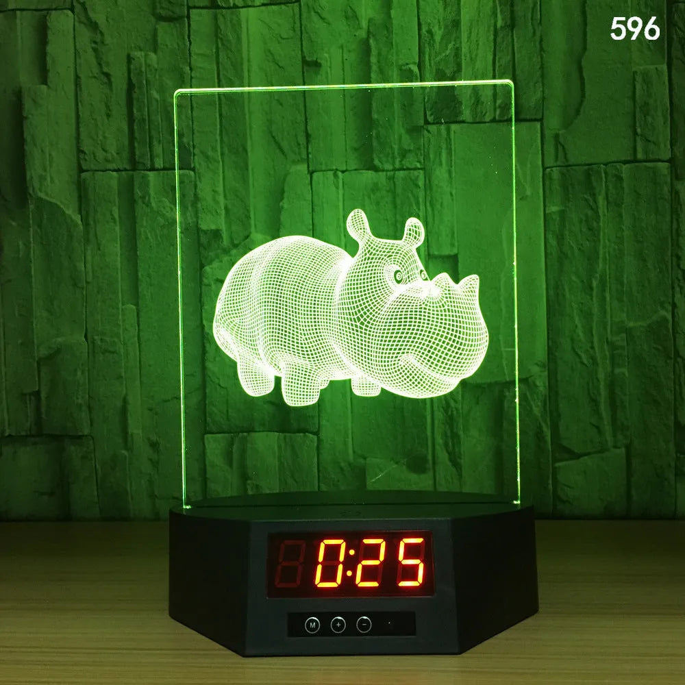 Blue dolphin 3D LED night light on a table with remote control