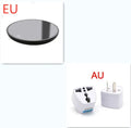 Black circular mug warmer with tempered glass surface and temperature switch