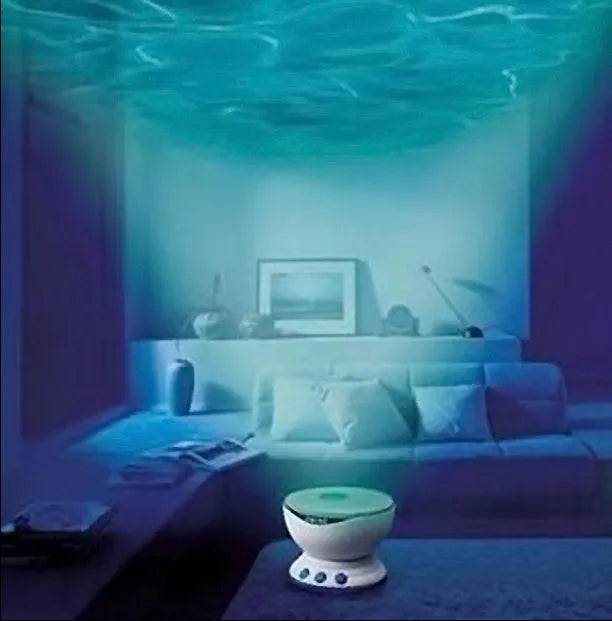 Blue ocean wave LED projection lamp for children's bedrooms with 5 metre optimal distance