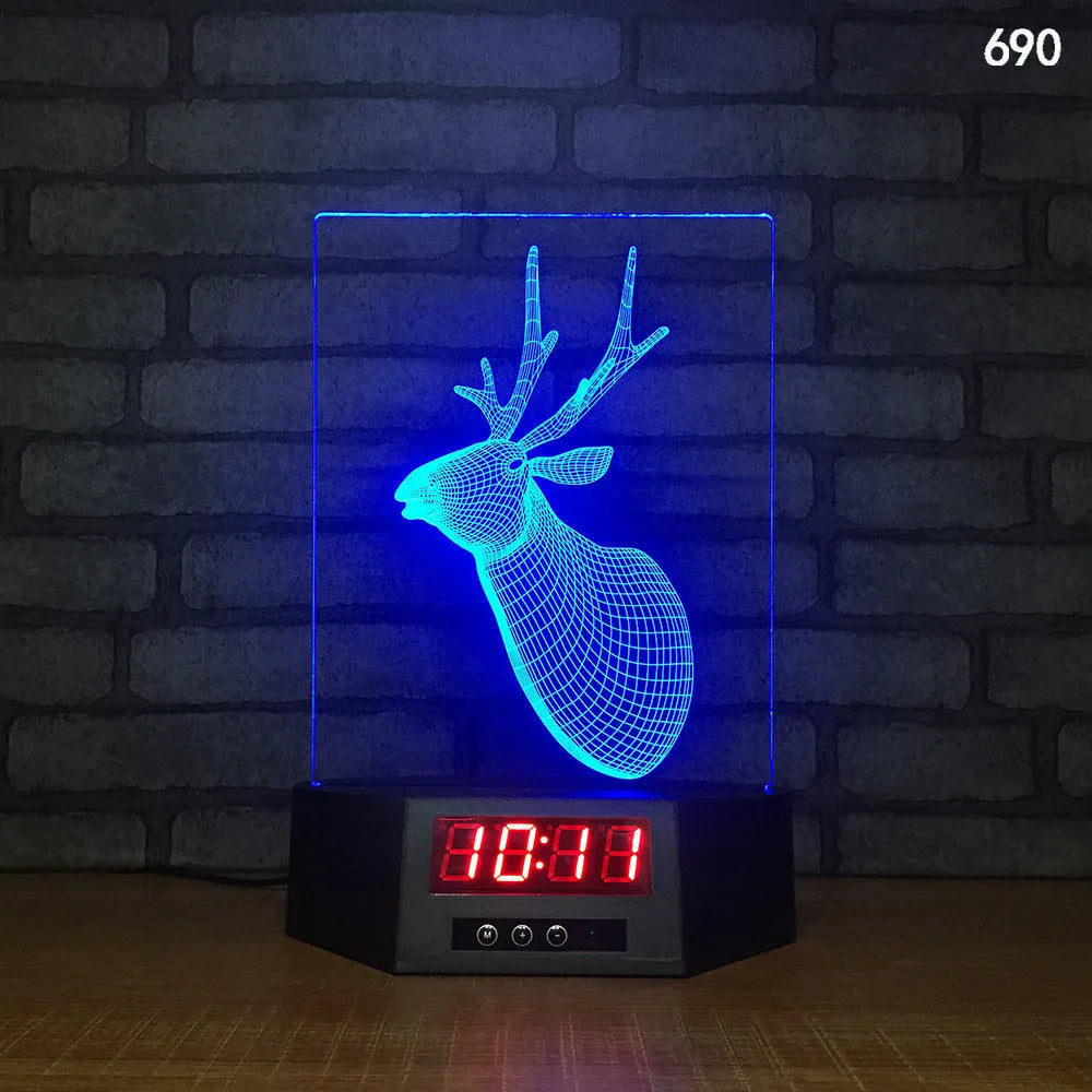 Blue dolphin 3D LED night light on a table with remote control