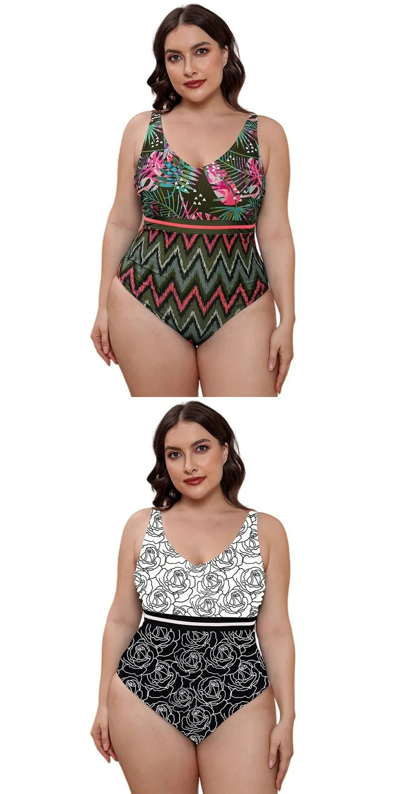 Women's striped vest print one-piece swimsuit with spaghetti straps in blue, white and green patterns