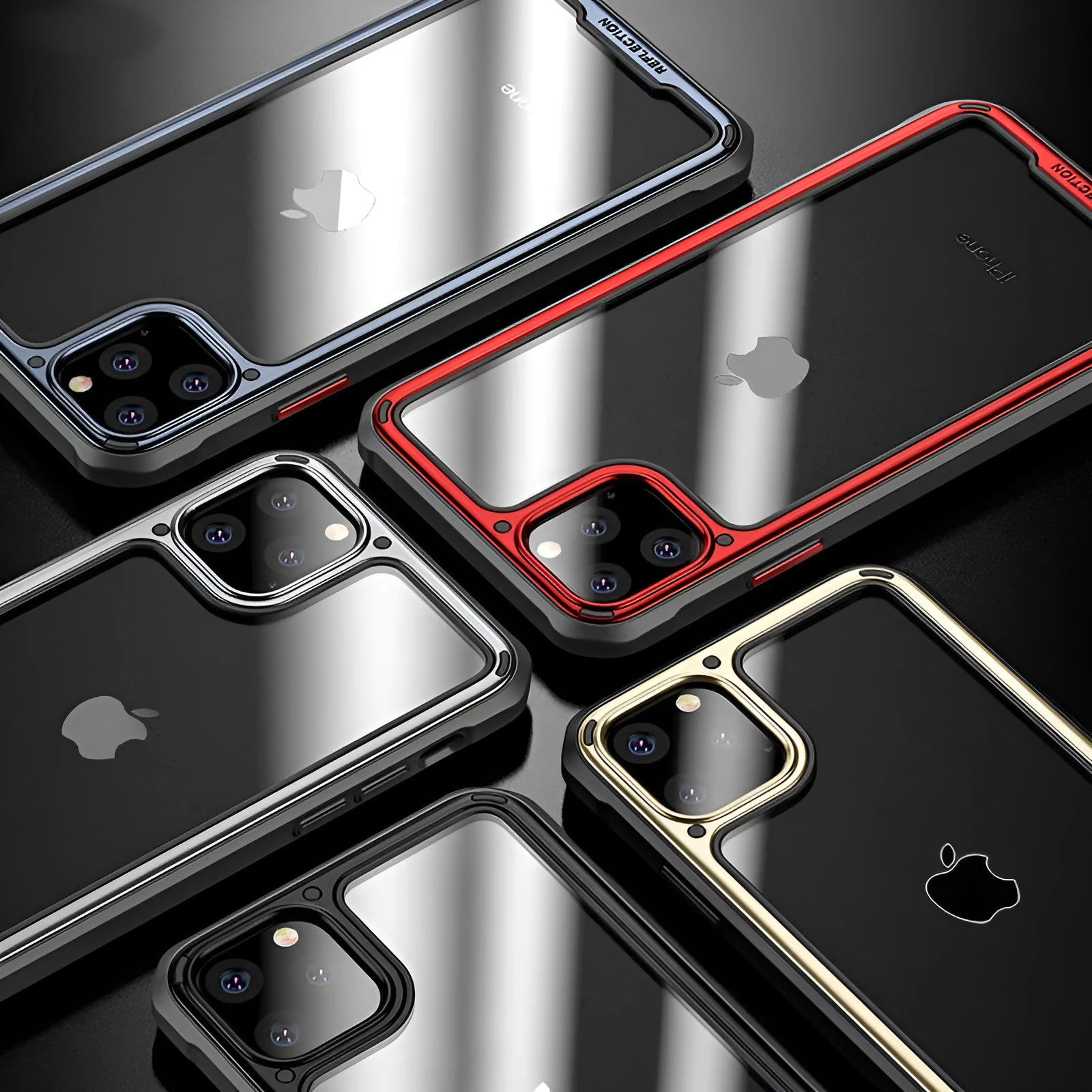 Transparent silicone phone case for iPhone 11 showing phone colour through clear back
