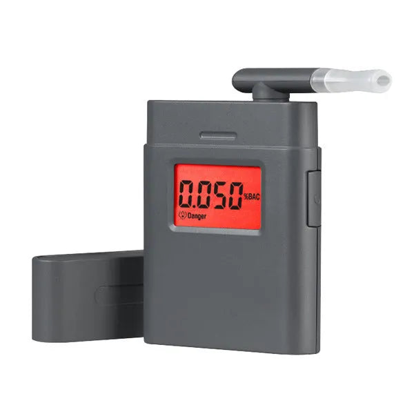 Black handheld alcohol breathalyser detector for BAC testing
