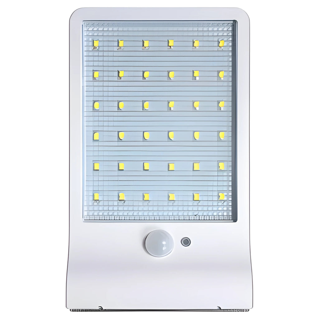 Black and white solar garden light with waterproof IP65 rating for outdoor courtyard and balcony use