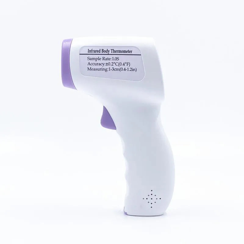 White digital thermometer with non-contact infrared temperature measurement for household use