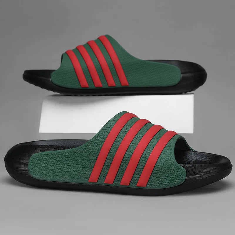 Casual unisex slippers with a light EVA sole and a structured PVC upper, shown in a neutral colour.